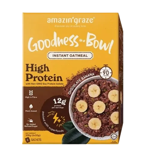 Amazin Graze High Protein Chocolate Banana Instant Oatmeal