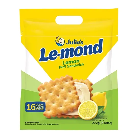 Julie’s Le-Mond Lemon Flavoured Cream Puff Sandwich 16 Convi-Packs