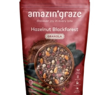 AMAZIN GRAZE HAZELNUT BLACKFOREST GRANOLA 10X40G