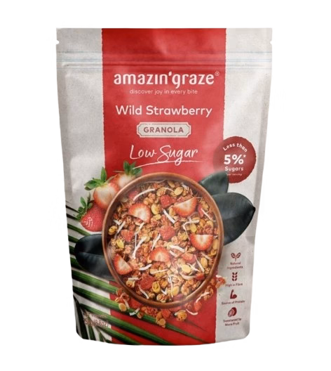 AMAZIN GRAZE LOW SUGAR WILD STRAWBERRY GRANOLA 250G