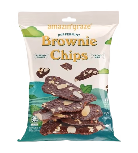 AMAZIN GRAZE PEPPERMINT BROWNIE CHIPS 140G